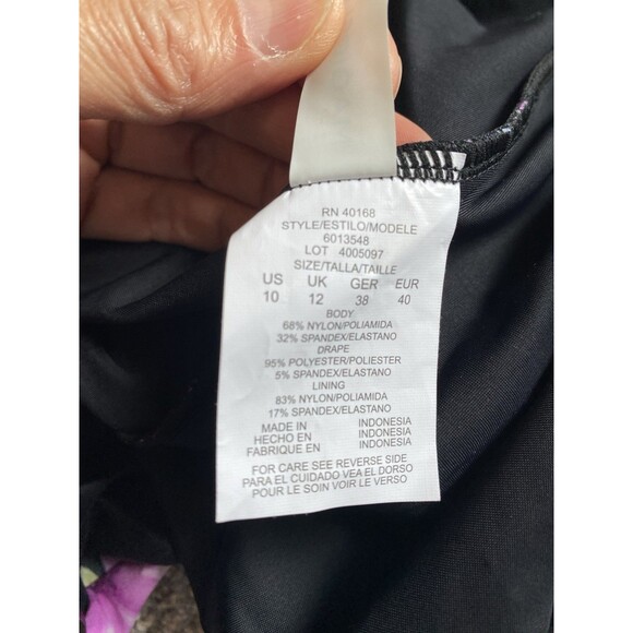 Magicsuit One Piece Swimsuit Size 10 Purple Floral Slimming Wrap Underwire $166 - Picture 6 of 10